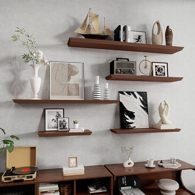 Fun Memories Floating Shelves 32 Inch Long, 9.3 Inch Deep Classic Crown Molding - Image 8