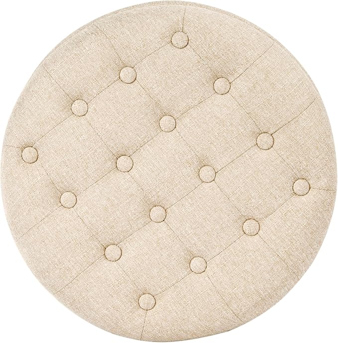 HomePop by Kinfine Fabric Upholstered Round Storage Ottoman - Image 10