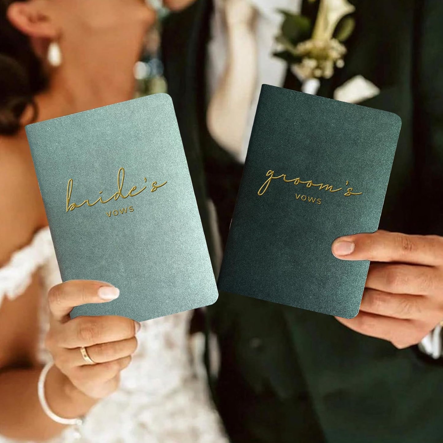 Vow Books His and Hers Wedding Vow Books Bride and Groom Vow Books Wedding Essentials Wedding Accessories(XZ-GB-Sage)