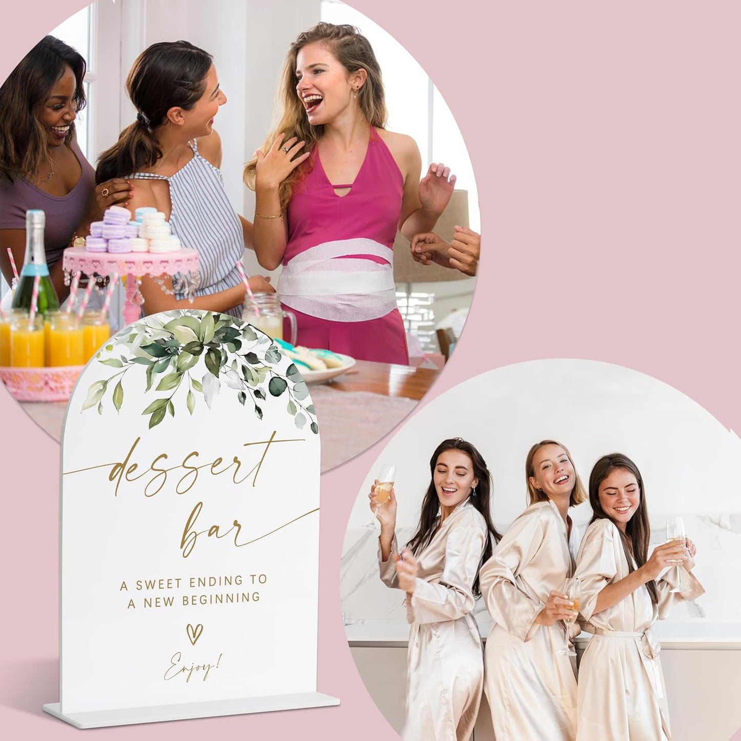 Dessert Bar Sign, Greenery Gold Bridal Shower Decorations, Dessert Table Decor, Wedding Signs for Ceremony and Reception, Engagement Decorations, Acrylic Decor, Bachelorette Party Favors-19