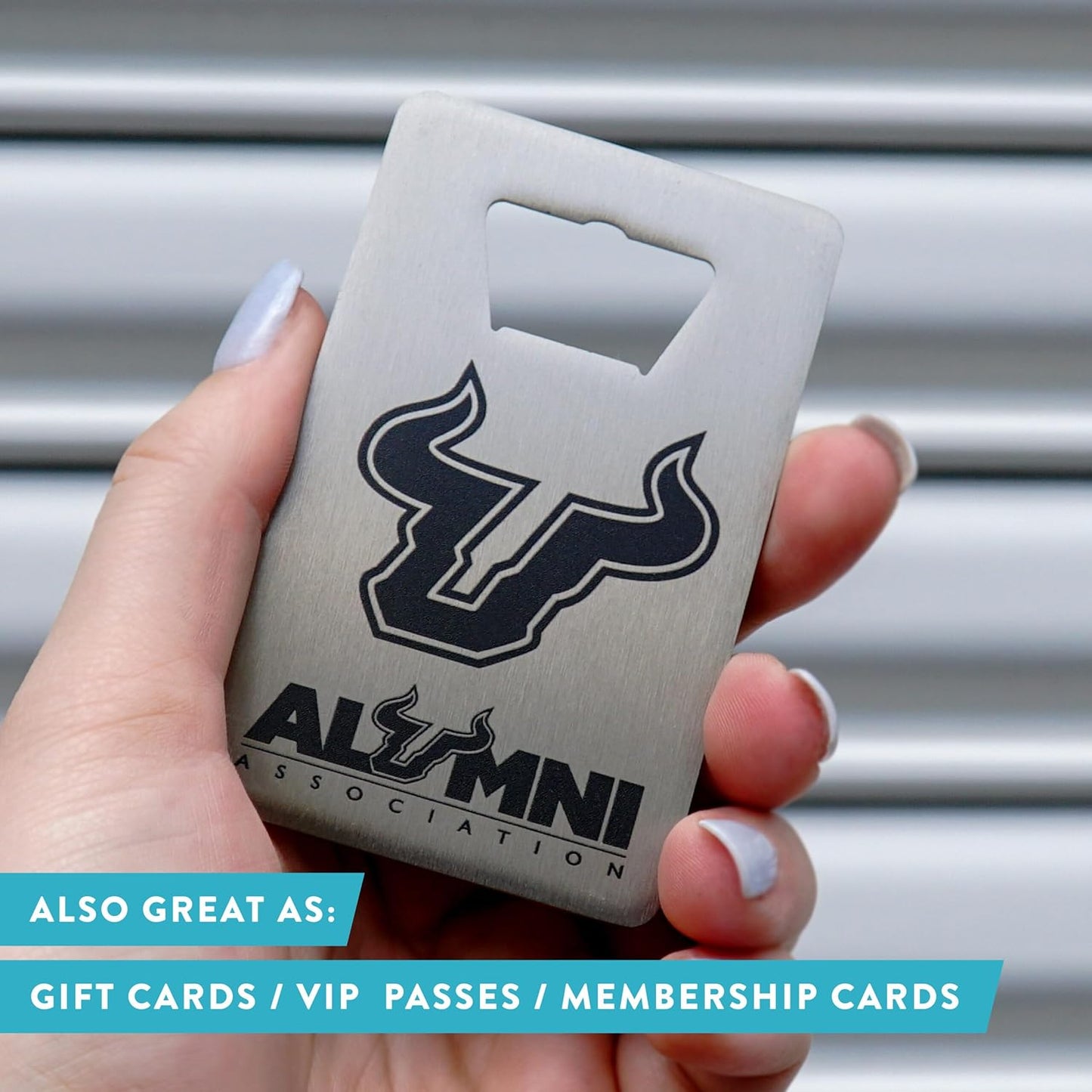 Custom Metal Bottle Opener Business Cards (Stainless Steel, 100 pcs) - 2 Business Days Personalized Stainless Steel Bottle Opener With Your Logo Printed 1.5mm Thick