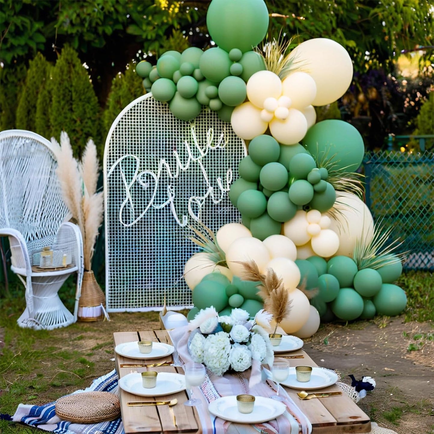 110Pcs Dark Sage Green Balloons Latex Party Balloons 12 inch Round Helium Balloons for Dark Sage Green Themed Christmas Sage Green Balloon (with 2 Ribbons).