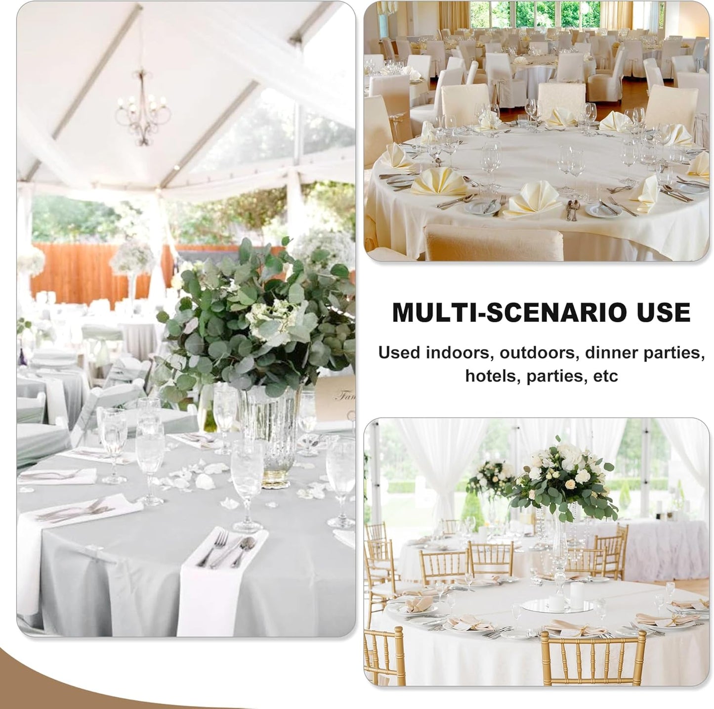 Fitable 6 Pack Burgundy Round Table Clothes - 70 Inches in Diameter - Stain Resistant and Washable Tablecloths, Polyester Fabric Table Covers for Wedding, Party, Banquet, Gathering