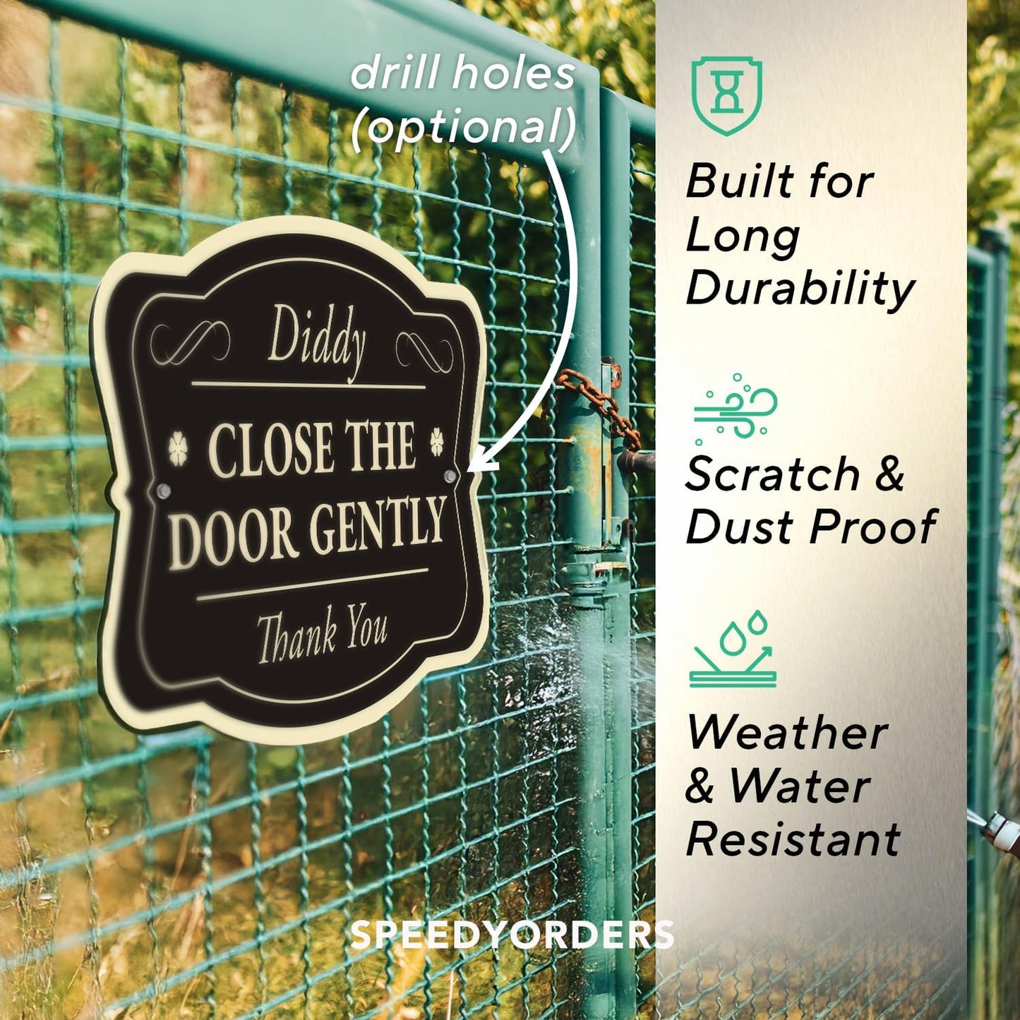 Custom Decorative Outdoor Metal Sign - Personalized Aluminum - Customized Driveway - Waterproof, Black Charcoal 36x24 In