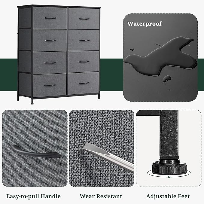 8-Drawer Dresser for Bedroom, Anti-Tip Tall Storage Organizer Chest of Drawers - Image 7