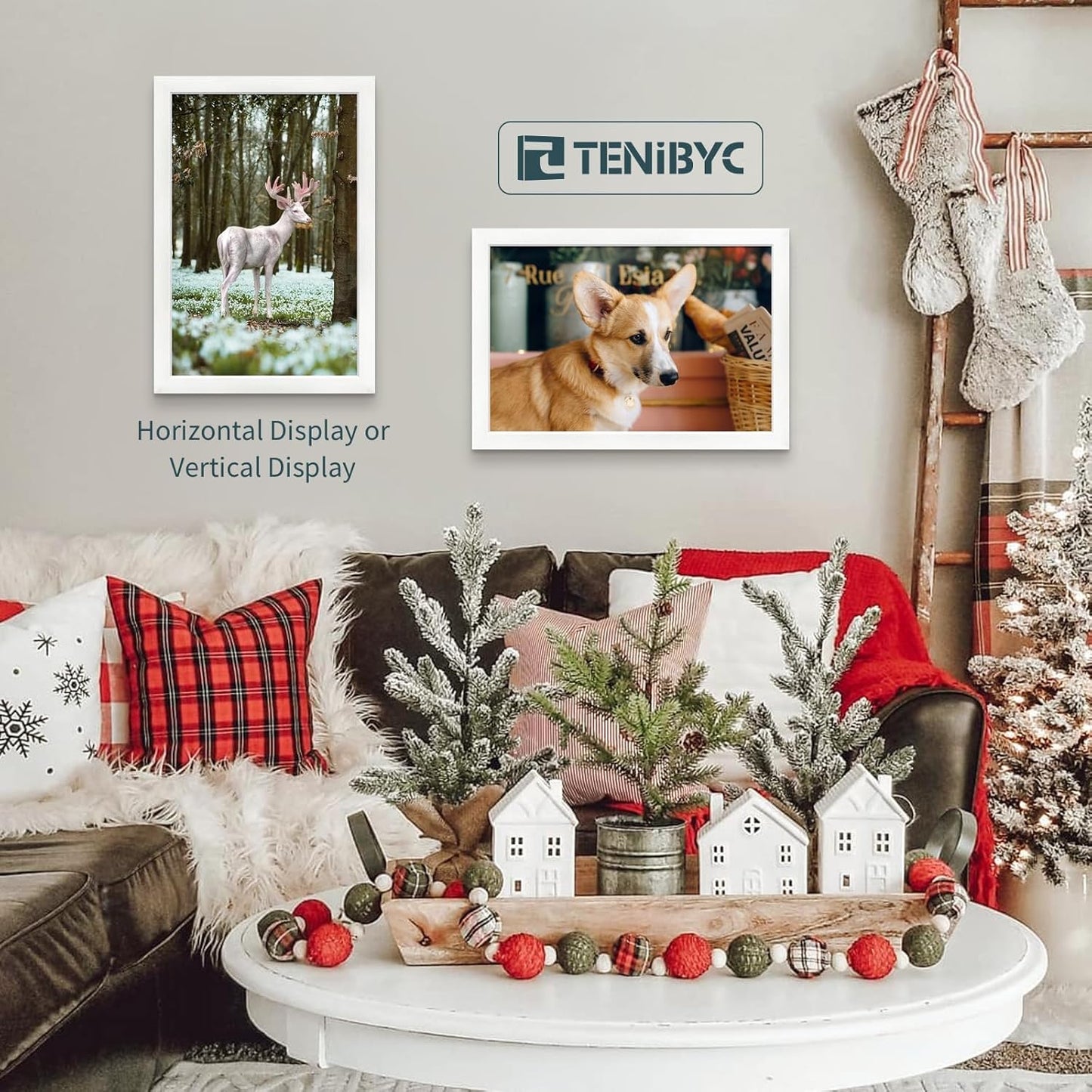 12x18 Poster Frame Set - 3 Pack, Textured White Solid Wood with HD Tempered Glass, Wall Gallery Picture Photo Frame