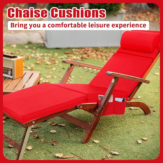 Wenqik 2 Pcs Outdoor Chaise Lounge Cushion - Image 6