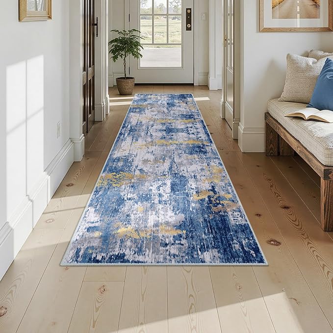 RELEANY Washable Area Rugs 2'6"x10 Non-Slip Modern Abstract Soft - Image 8