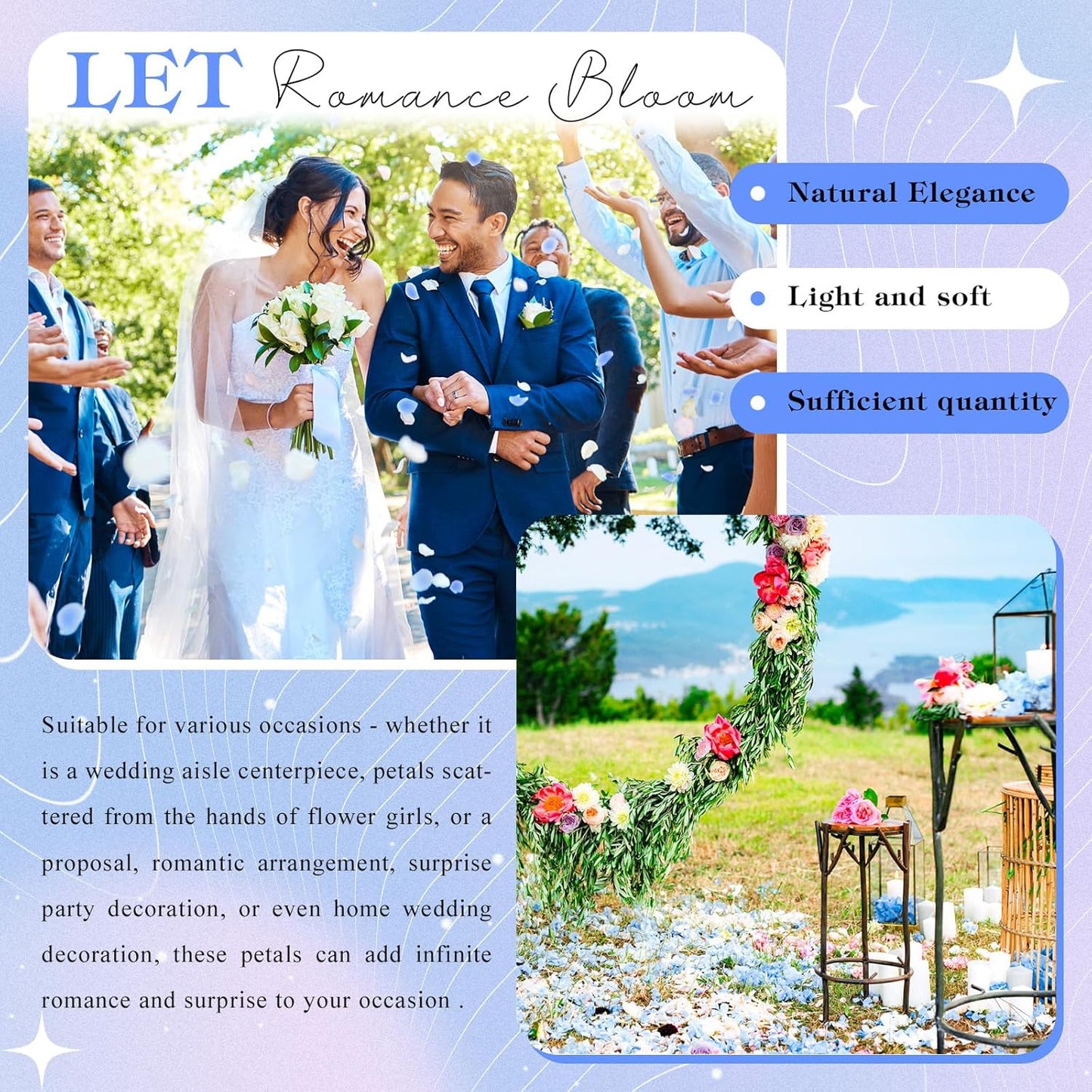 VAIPI 2500 PCS Hydrangea Petals 100% Natural Real Flower Petals for Wedding Aisle Flower Girl Scattering Flowers, Will You Marry Me, Valentines, Romantic Night, Proposal, Anniversary, Special Night