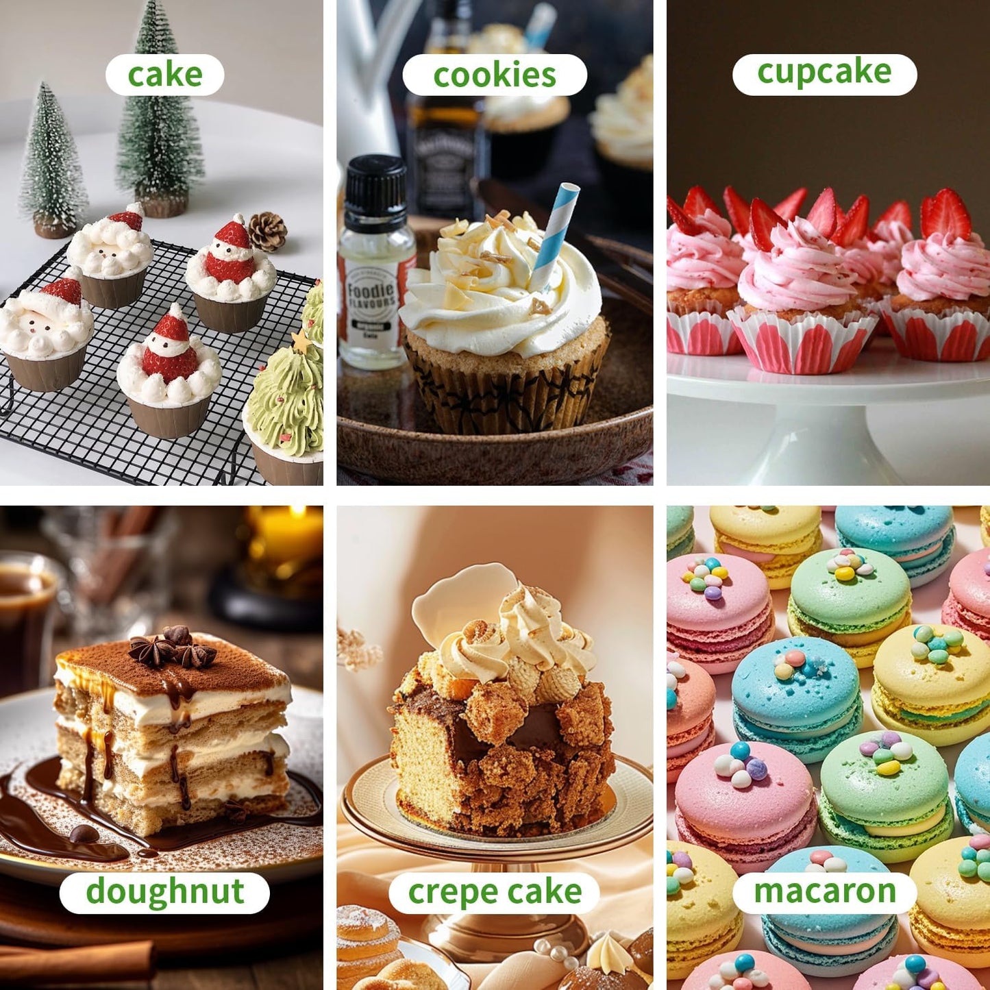 JCD 3 Packs Cake Cupcakes Combo Box 1+5 Cupcake Containers with Gift Ribbon Bento Clear Boxes (5 Cupcakes with Cake)(1+5/3Pcs)