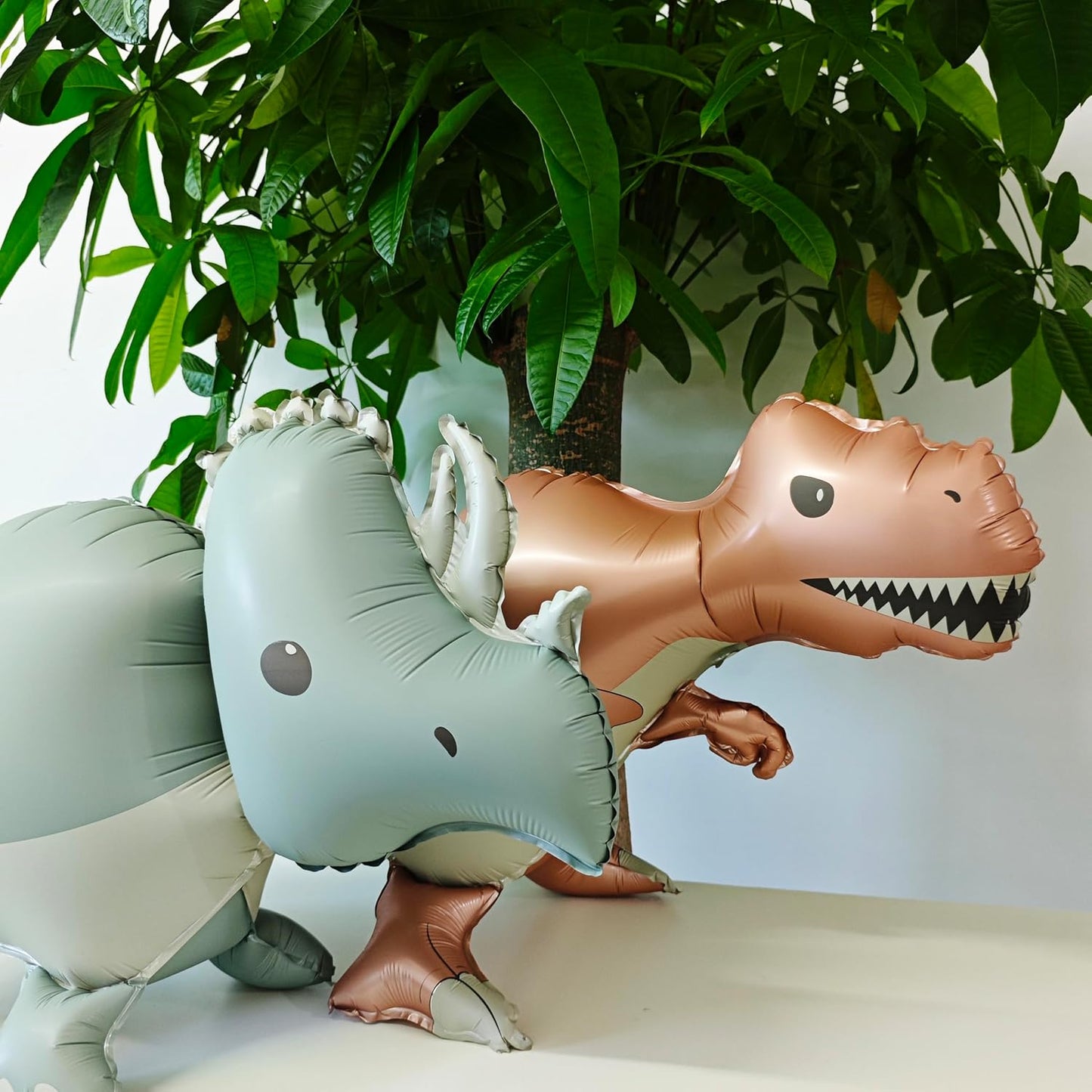 Matte Self Standing Dinosaur Tyrannosaurus Animal Balloons Cute inflatable dinosaur Foil Balloons for Dinosaur themed Three Rex Birthday Party Boy Kids Adults Birthday Party Supplies Decor