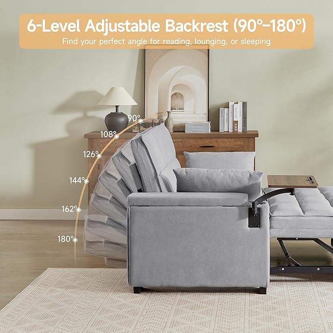 hansones 66" Multi-Functional Pull-Out Sofa Bed - Image 8