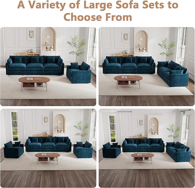 mikibama Luxury 3 Piece Sofa Set, 2 Pieces of Single Sofa and 1 Piece of 3 - Image 7