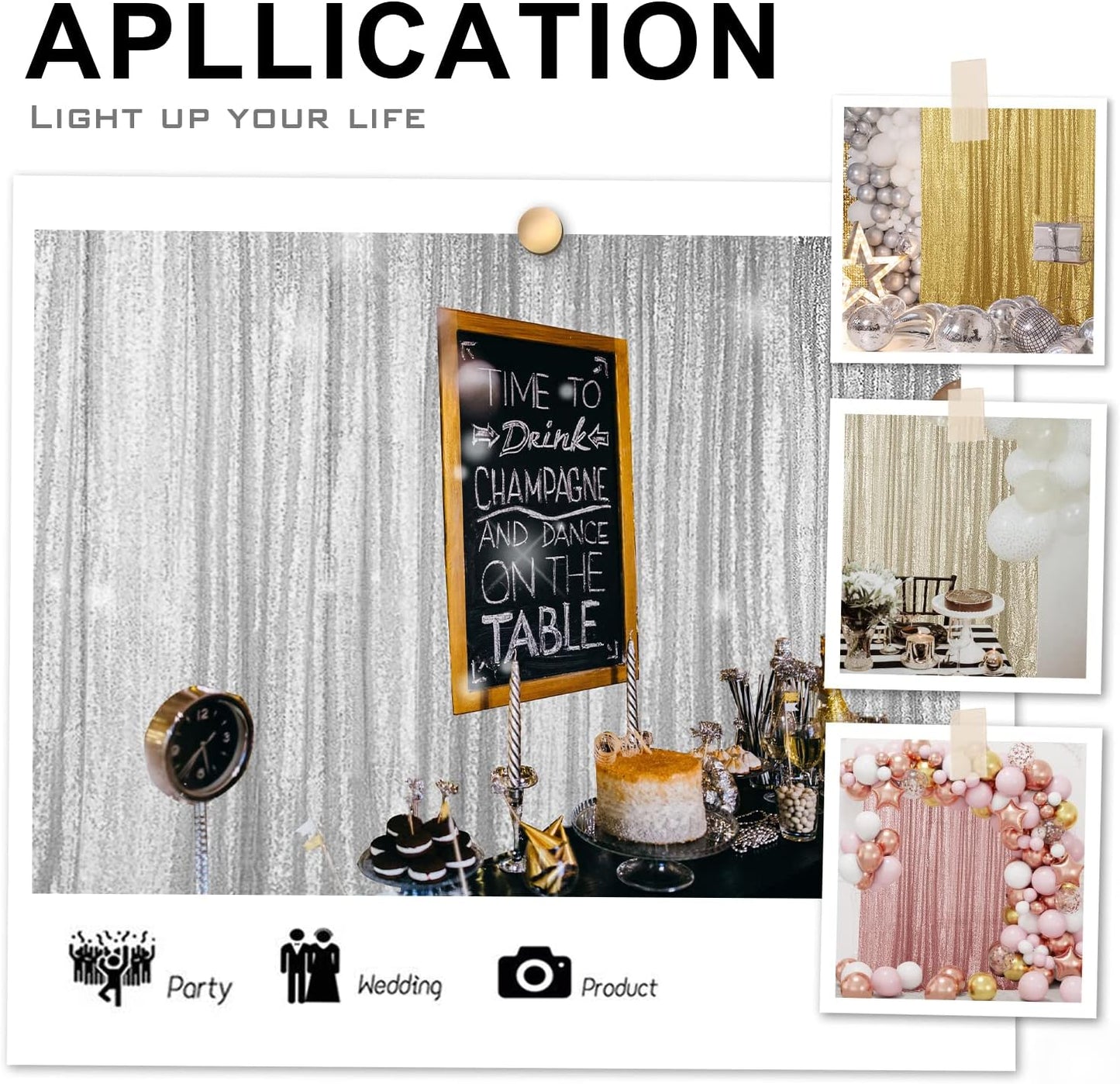 Hahuho Lavender Sequin Backdrop Curtain, 2PCS 2FTx8FT Glitter Backdrop Curtain for Parties, Christmas, Wedding, Party Decoration(2 Panels, 2FT x 8FT, Lavender