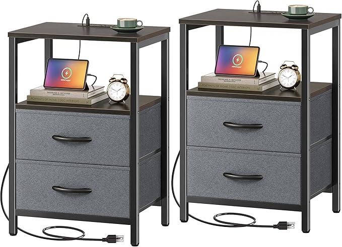 Huuger Nightstands Set of 2, End Tables - Image 9