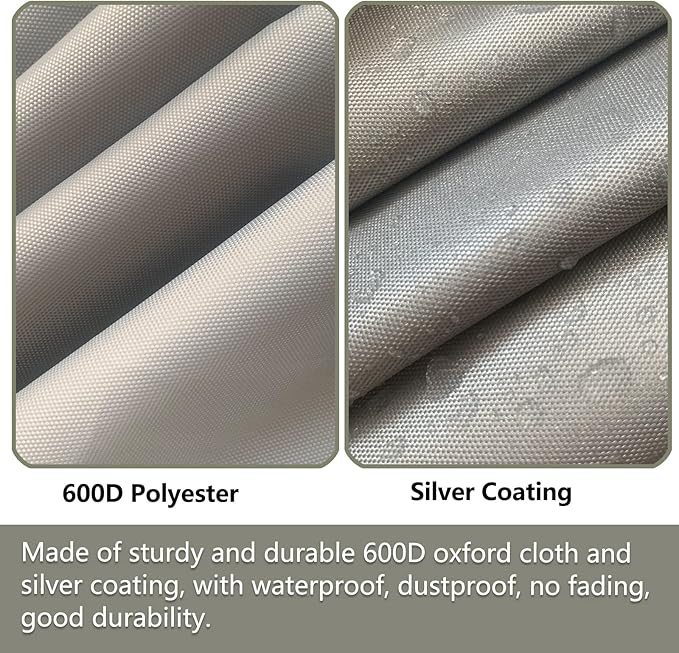 Round Patio Table Cover, 600D Heavy Duty Outdoor Furniture Covers Waterproof - Image 8