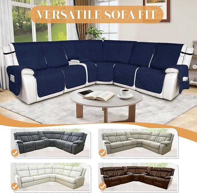 HDCAXKJ 100% Waterproof Reclining Sectional Couch Covers L Shape Recliner Sofa - Image 6