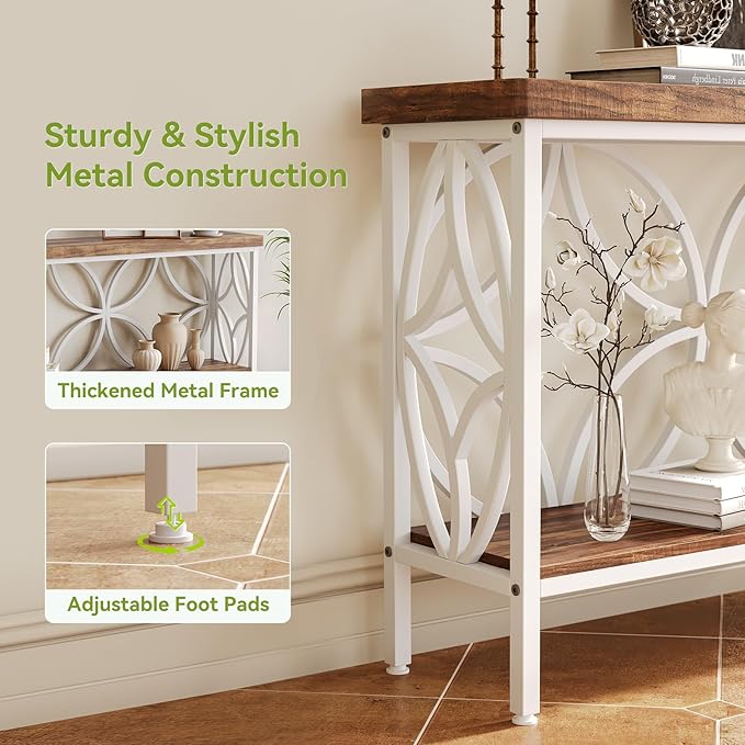 LITTLE TREE Sofa Table, 70.9 Inch Industrial Behind Couch Table - Image 8