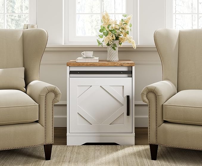 WAMPAT End Table, Pedestal Side Table - Image 9
