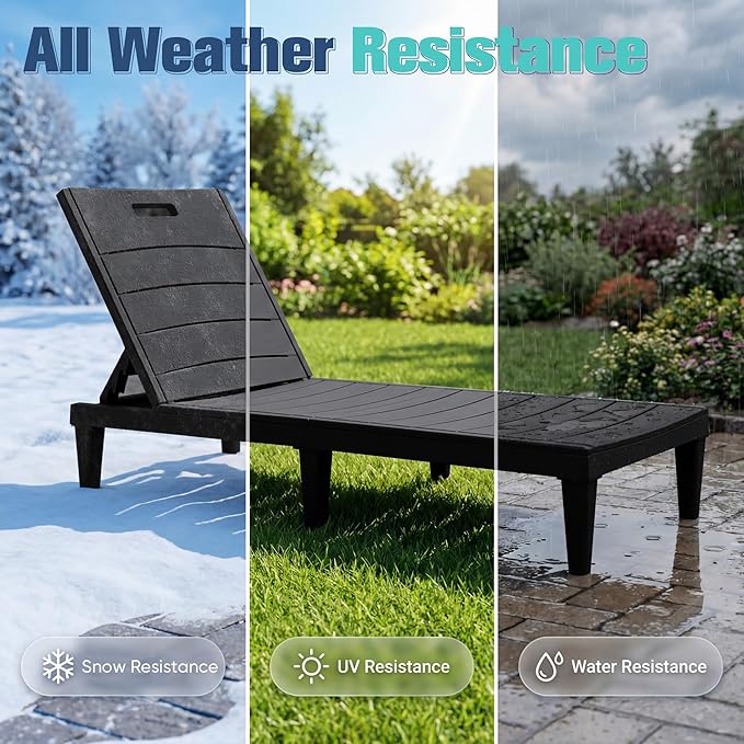 Devoko Outdoor Chaise Lounge Chair Set of 2 - Image 8
