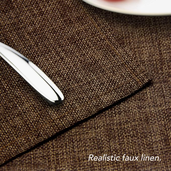 BALCONY & FALCON Faux Linen Placemats Set of 4 Washable Place Mats Heat - Image 7