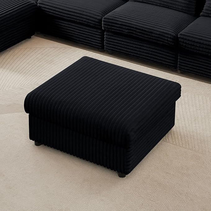 35.3" Corduroy Ottoman with Storage Oversized Ottoman - Image 9