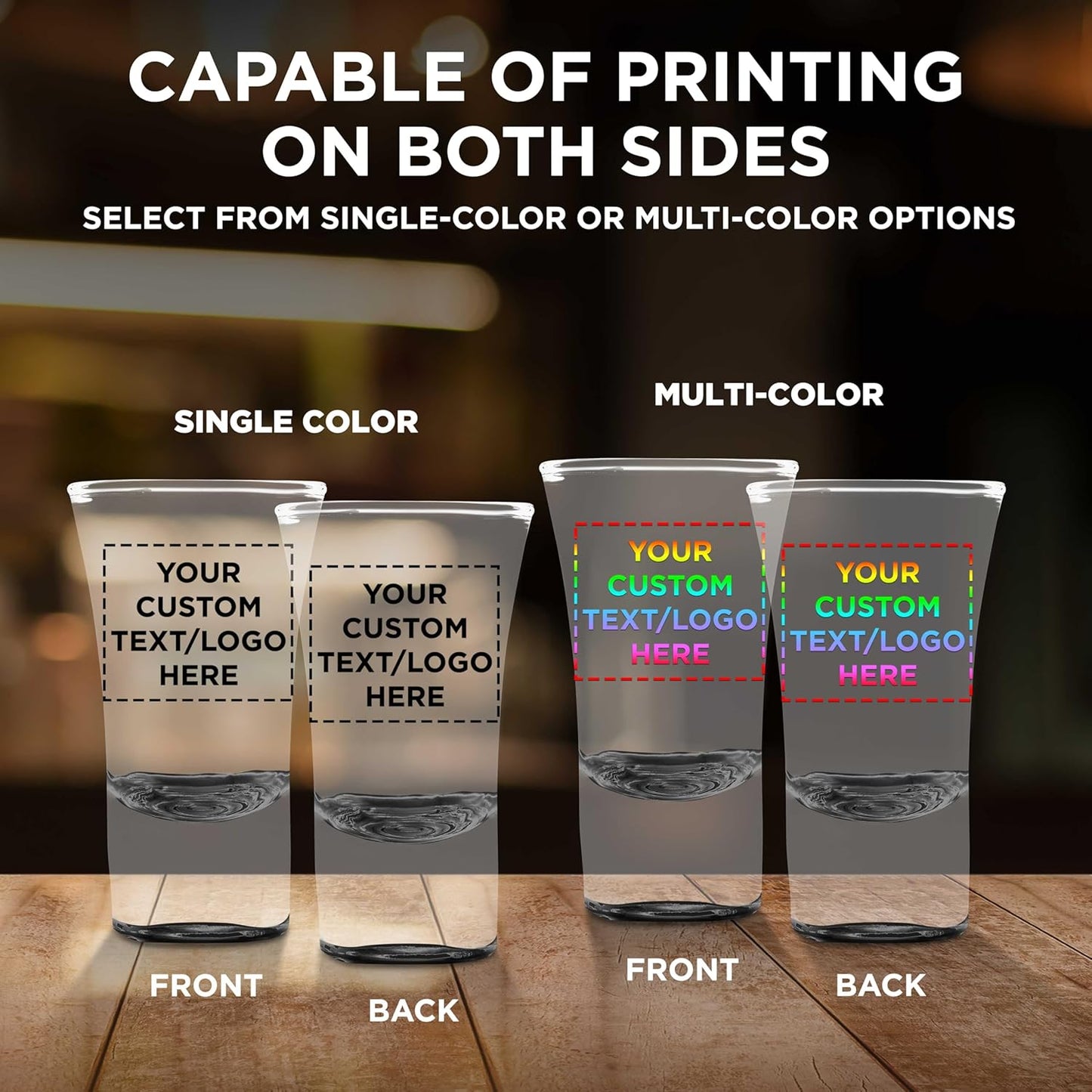 Custom 2 oz. Lord Shooter Etched Shot Glasses, 10 pack, Personalized Text, Logo, 21st Birthday Party, Lounge Glassware, Black