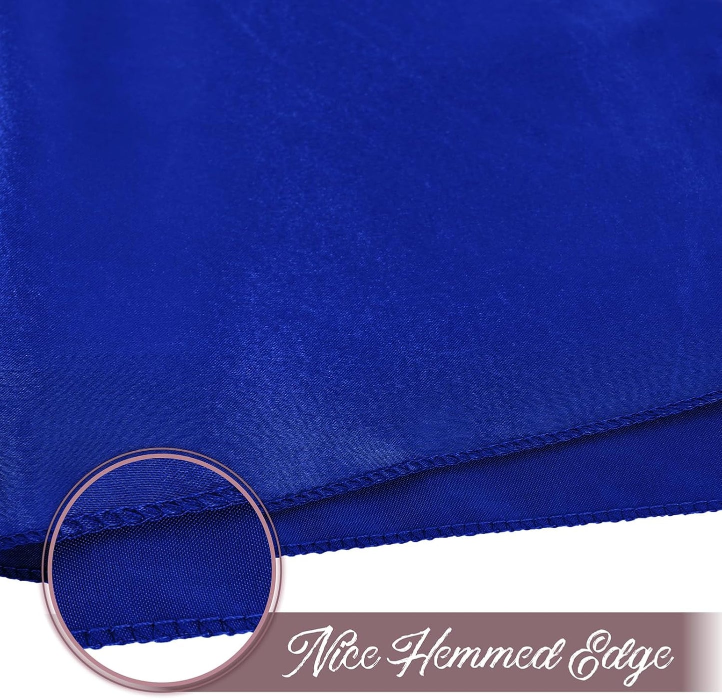50 Pieces Royal Blue Satin Napkins, 17" x 17" Square Table Napkins, Silky Soft Smooth Washable Napkins for Restaurant, Weddings, Dinner, Party Decoration