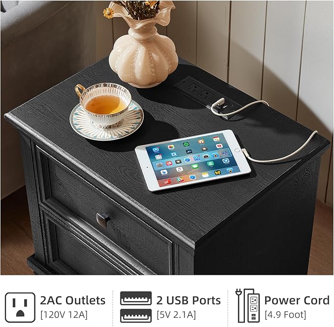 SAVOR LIFE Farmhouse Nightstand - Image 8