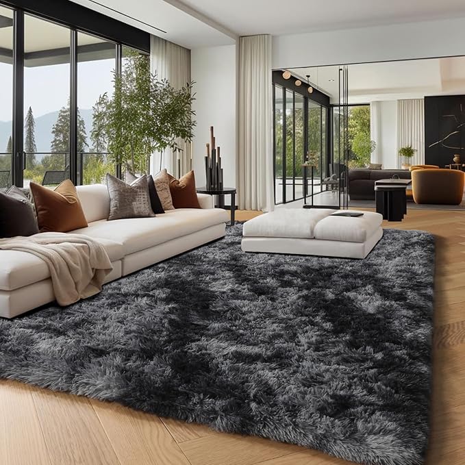 PAGISOFE Abstract Shaggy Area Rug 6x9 Feet, Plush Fluffy Rugs - Image 9