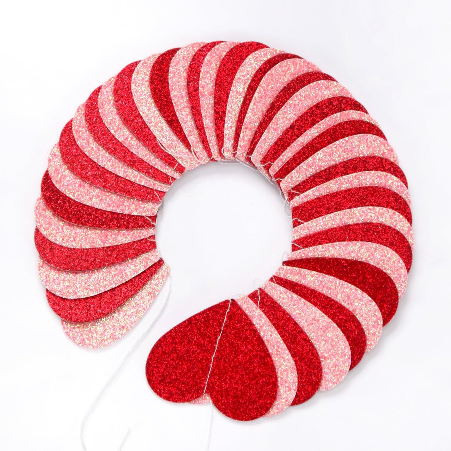 Red Pink Party-Decorations Heart Garland - 52ft Streamers Paper Banner,Proposal Anniversary Romantic Birthday Baby Shower Rustic Wedding Hanging Ornaments Decor Hugfond