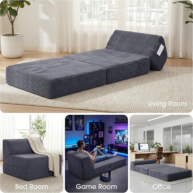 Kasunpul Folding Sofa Bed with Pillow, Memory Foam Fold Out Chair Bed, - Image 7