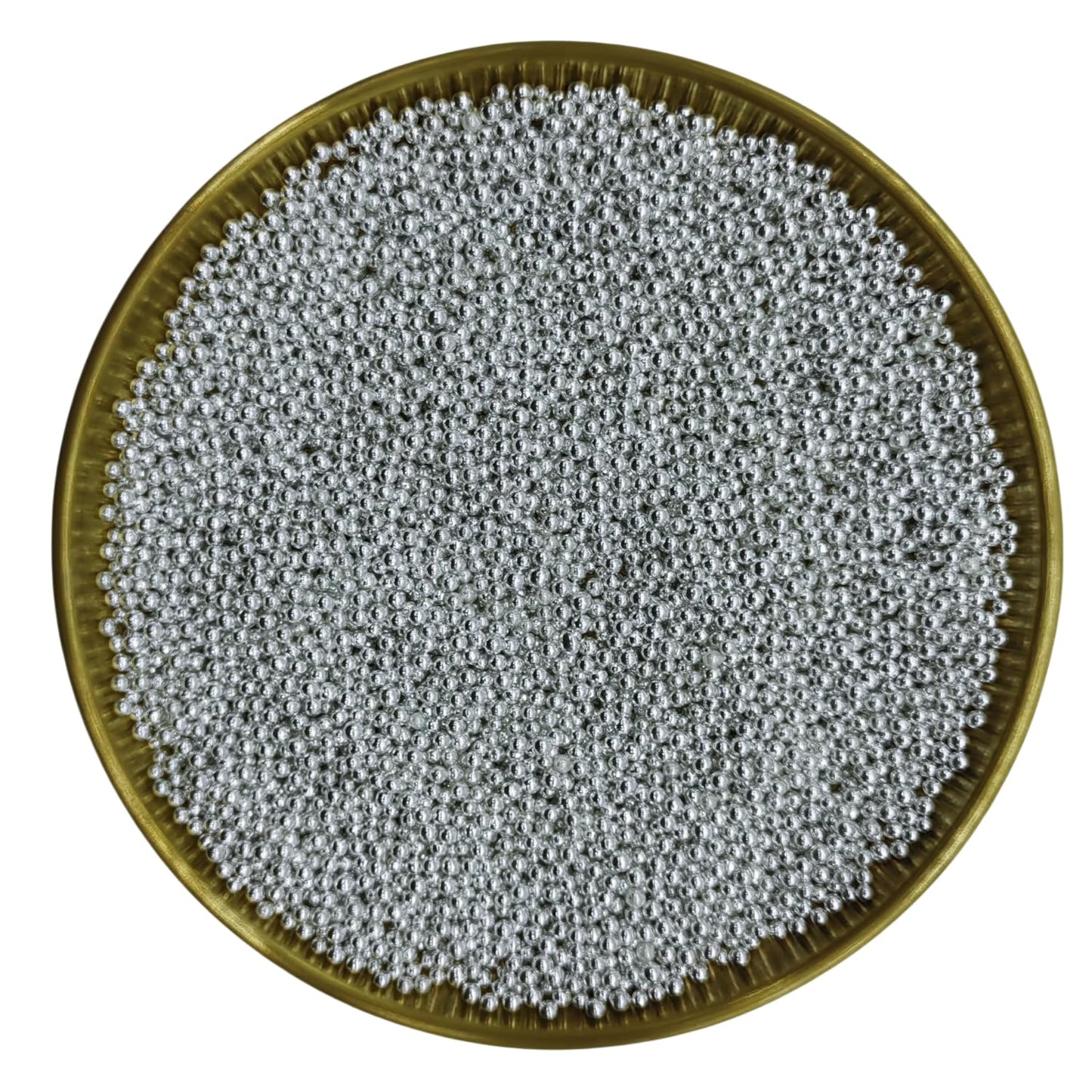 Edible Silver Pearl Sugar Sprinkles Candy 2mm Mini Pearls Cake Decorations Cupcake Toppers Cookie Decorating Perfect for Wedding Party Valentine Halloween Christmas Supplies 3OZ