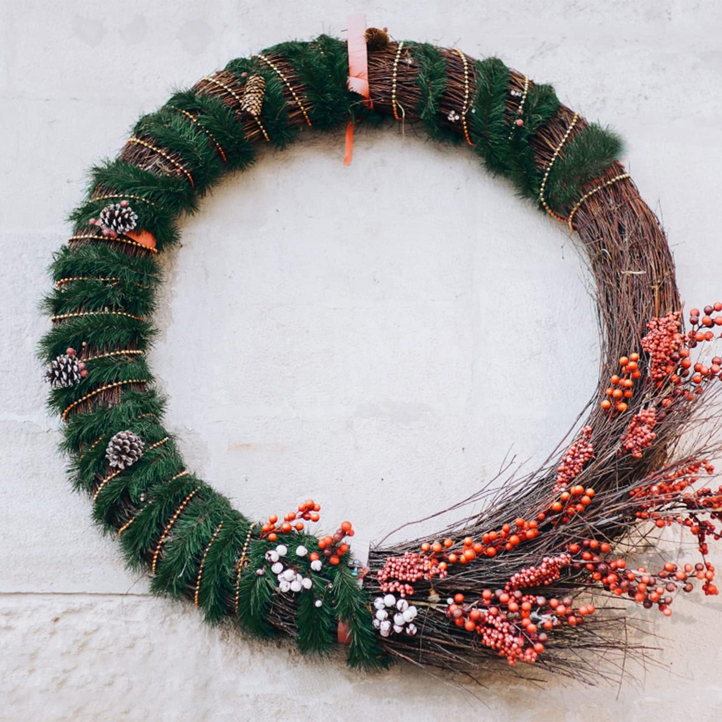 Jishi 50 FT Garland for Christmas Decorations - Non-Lit Green Soft Xmas Holiday Decor Outdoor Indoor Home Garden Artificial Greenery, Wedding Party Outside Decorations - 50Ft Long Plain Green Garland