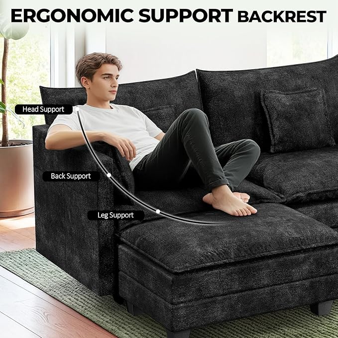 LEVELEVE 112.5" L-Shape Modular Sofa - Image 8