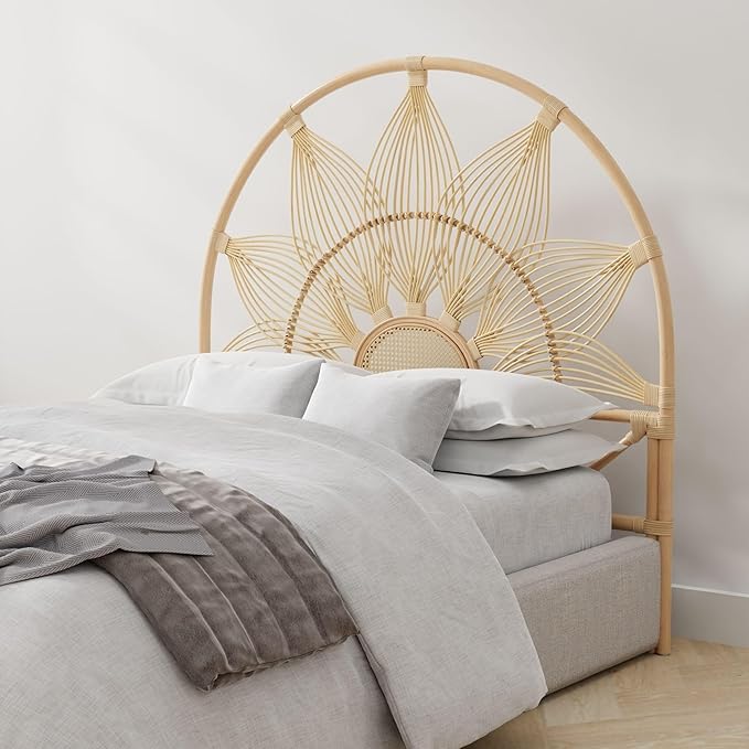 Kouboo Sunflower Rattan Full Headboard Bedroom Bedroom Furniture Headboard Full - Image 8