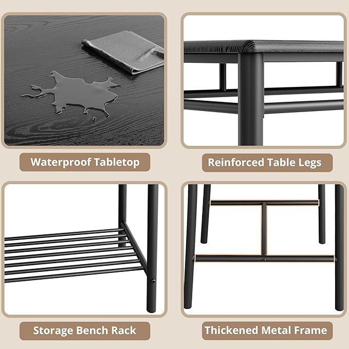 IRONCK Dining Table Set for 4, Kitchen Table - Image 7