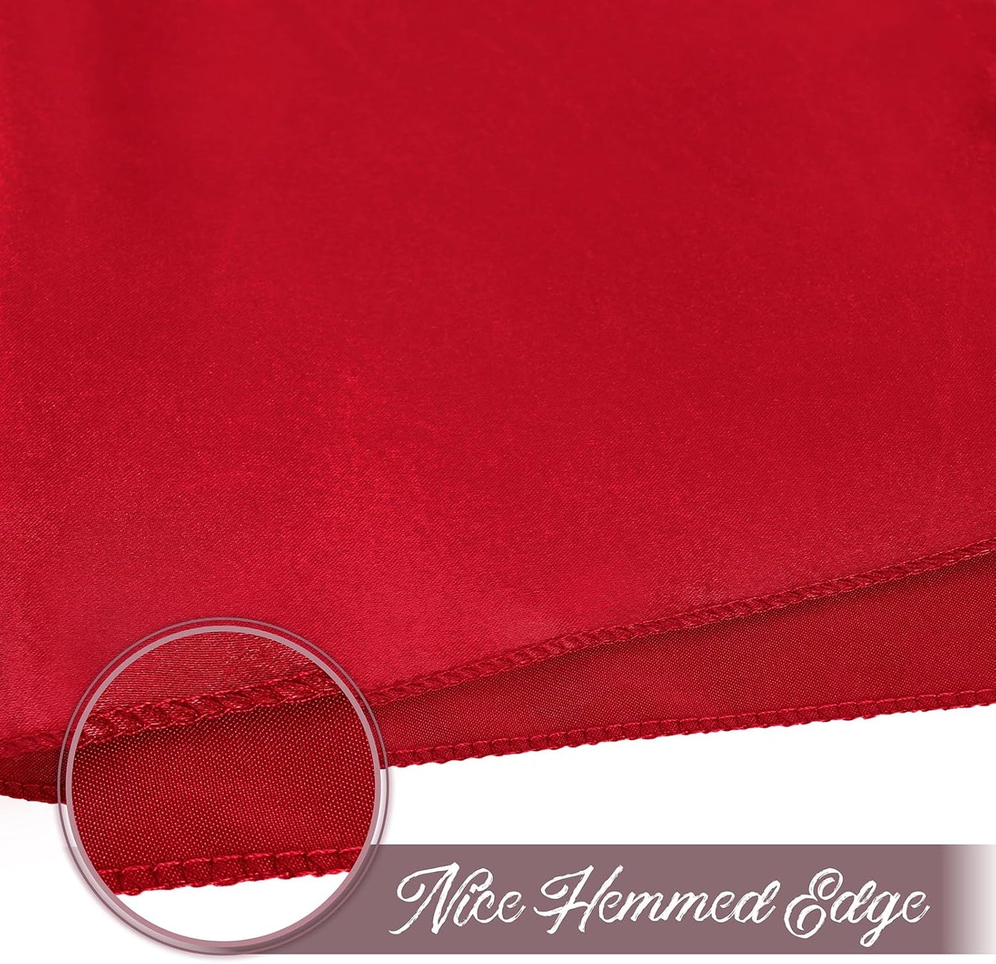 50 Pieces Red Satin Napkins, 17" x 17" Square Table Napkins, Silky Soft Smooth Washable Napkins for Restaurant, Weddings, Dinner, Party Decoration