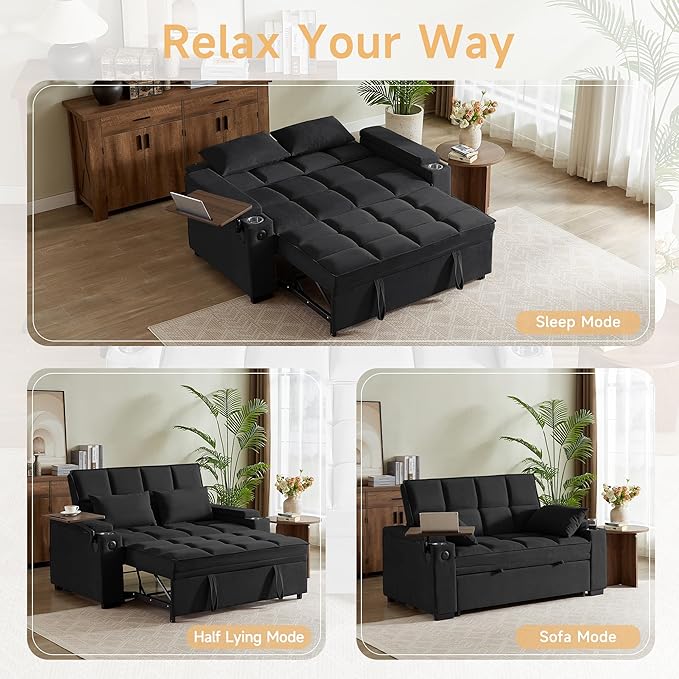 hansones 66" Multi-Functional Pull-Out Sofa Bed - Image 8