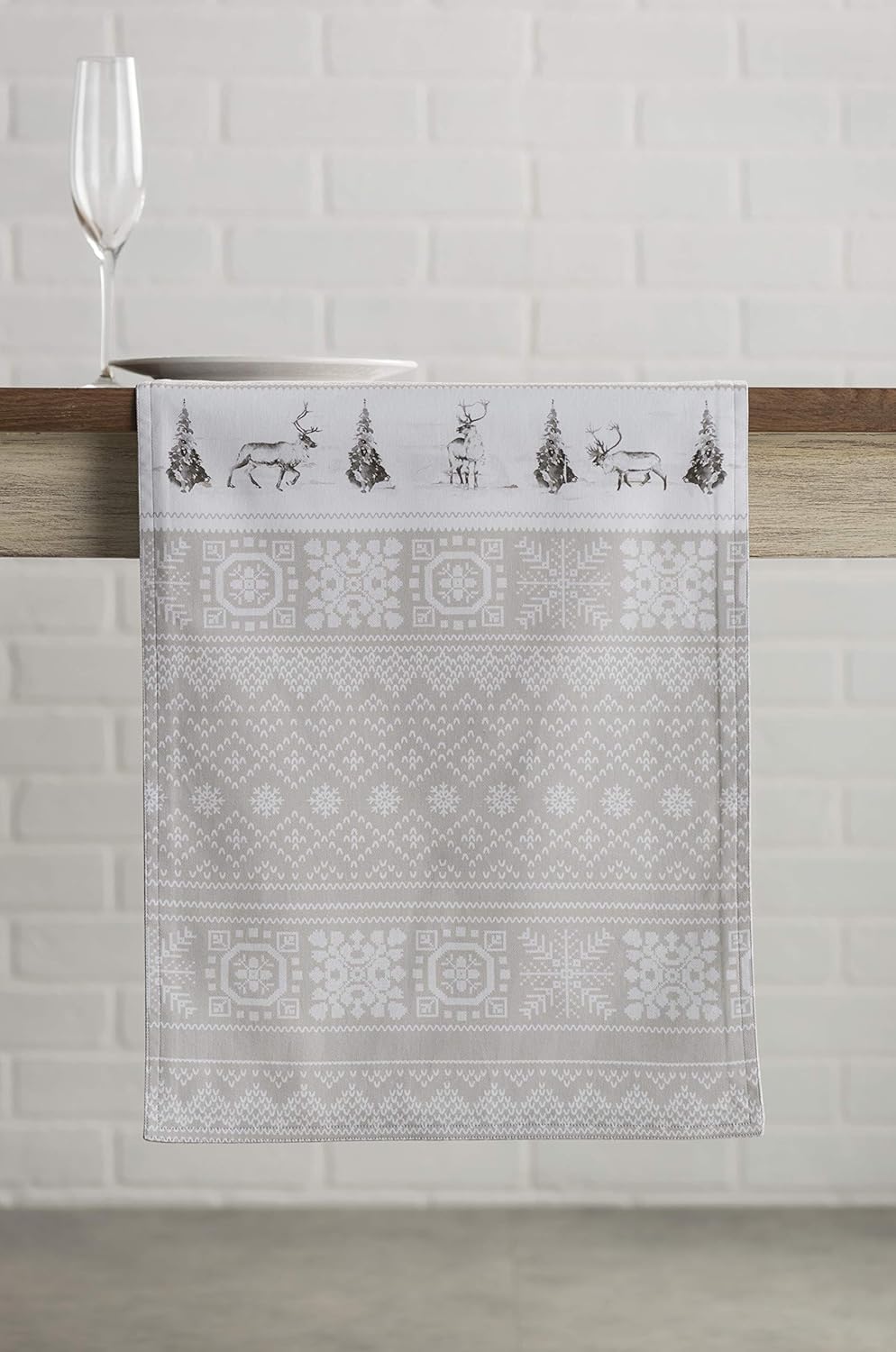 Maison d' Hermine Table Runner 100% Cotton Single Layer Table Runners 90 inches Long Decorative for Home Kitchen Dining Party Baby Shower Wedding Bridal Shower (Cozy Christmas, 14.50" x 90")