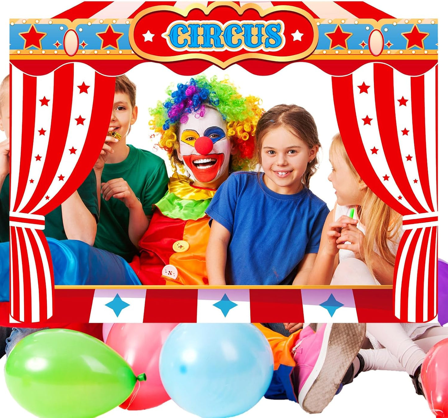 Upgraded 32 x 24 Inch Large Photo Booth Props Picture Frame Vintage Photo Frame Friends Selfie Props for Halloween Carnival Christmas Wedding Mexico Party Favors (Carnival Style)