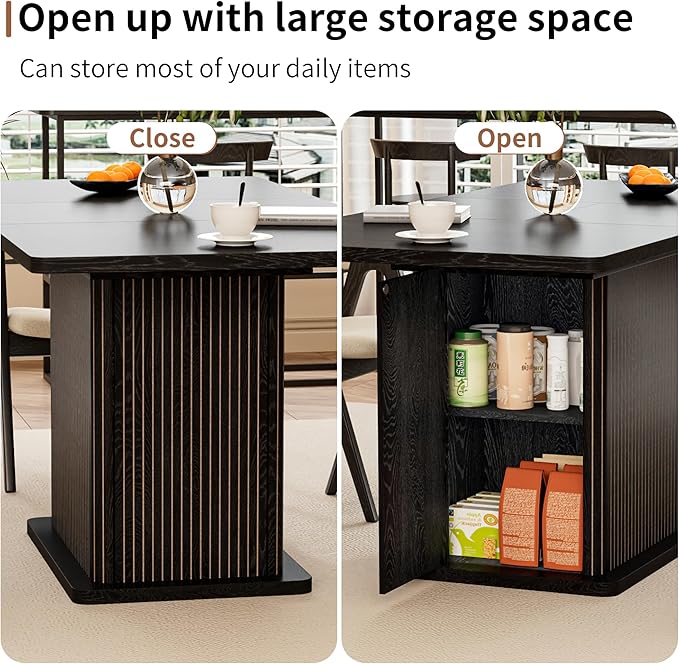 Extendable Black Kitchen Dining Table - Image 8