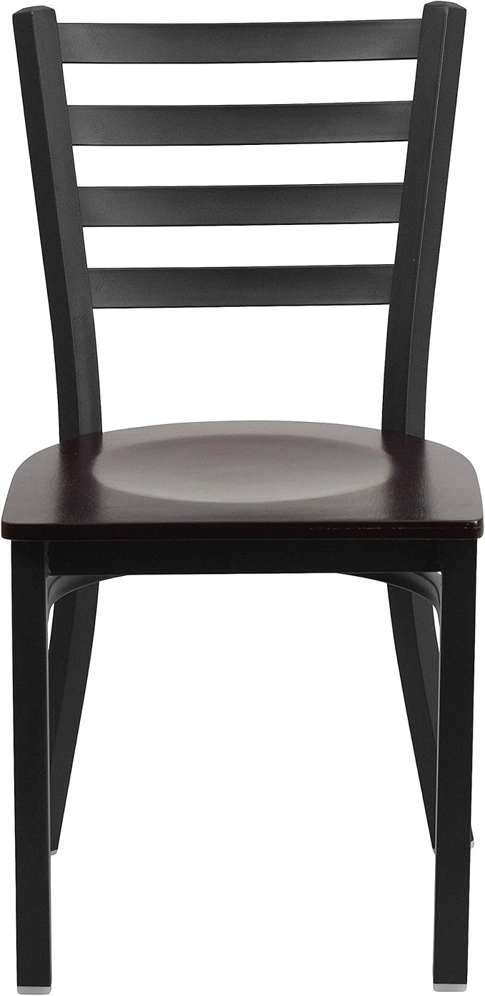 Flash Furniture HERCULES Series Black Ladder Back Metal Restaurant Chair - Image 6