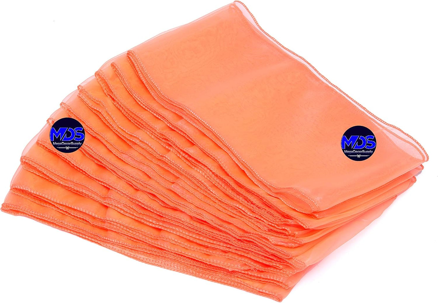 MDS Pack of 100 PCS Organza Chair Sashes Wider Dining Chair Bows Ribbon Tie Back for Wedding Party Birthday Bridal Shower Reception Event Banquet Home Chair Cover Decoration - Light Orange