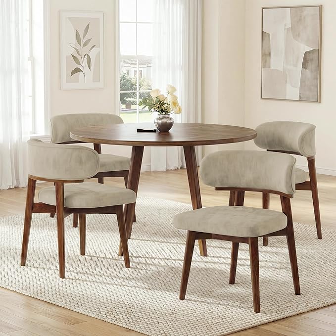 Dining Chairs Set of 2, Modern Upholstered Dining Chairs, Wooden Kitchen Chairs - Image 9