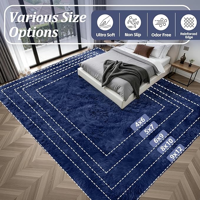 Fluffy 4x6 Area Rugs for Living Room Bedroom: Ultra Soft Shag Rug Non-Slip - Image 9