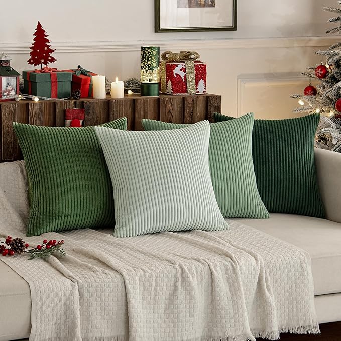 MIULEE Boho Farmhouse Sage Green Throw Pillow Covers 24x24 Inch Set of 4 - Image 9