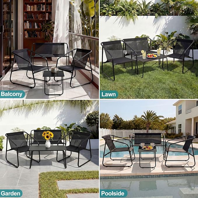 DUMOS 4 Piece Patio Furniture Set,Outdoor Patio Furniture Set - Image 7