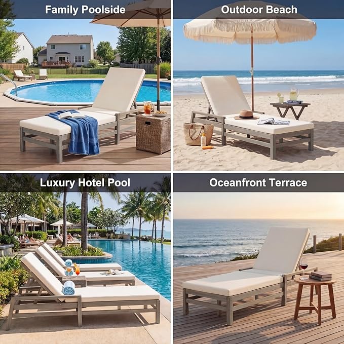 Outdoor Chaise Lounge Chair Set of 4, Patio Chaise Lounge Recliner - Image 9