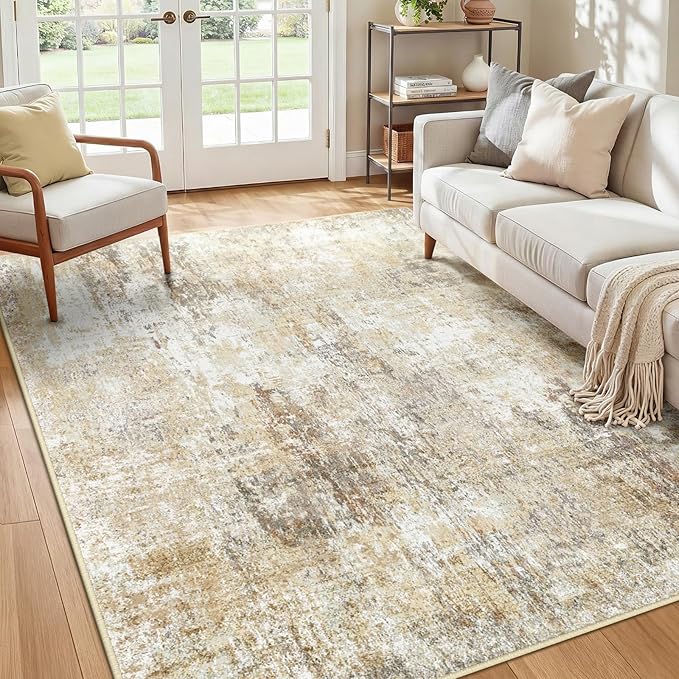 RELEANY Washable Area Rugs 4'x6' Non-Slip Modern Abstract Soft - Image 9